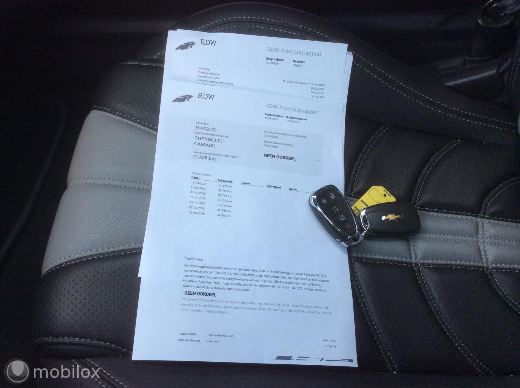 Chevrolet USA Camaro 3.6 v6 340pk automaat 20"lm vlg a-spoil